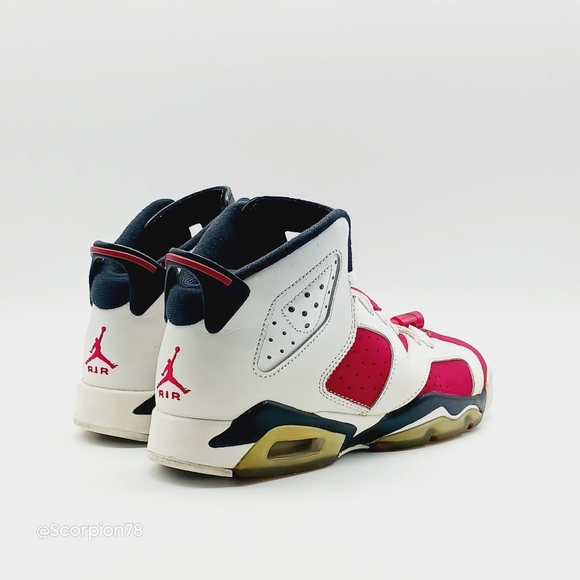 Jordan 6 Retro "Carmine" 2014 Basketball Shoes Size 4.5 Youth/6 Women - Picture 12 of 13